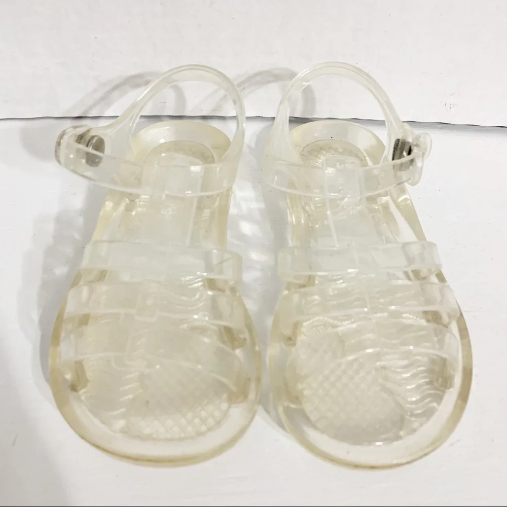 Carter's Fisherman Style Transparent Jelly Open Toe Strappy Sandals Snap Closure
